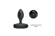 PrettyLove Vibra - Анальная пробка с вибрацией, 8,6 см (черный)