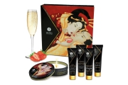 Набор миниатюр для эротического вечера Geisha Secrets Sparkling Strawberry Wine - Shunga (клубничное вино)