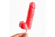 Леденец на палочке XXL «Тренажер», вкус: клубника, 120 г. (18+)