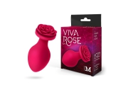 Viva Rose Toys - силиконовая анальная пробка с розой в основании, 8.3х3.5 см (розовый)