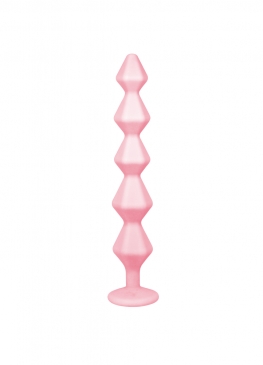 Lola Games Emotions Chummy Pink силиконовая анальная цепочка с стразом в основании, 16х3.5 см (розовый)