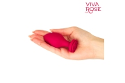 Viva Rose Toys - силиконовая анальная пробка с розой в основании, 8.3х3.5 см (розовый)