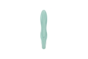 Зеленый вибратор-кролик Satisfyer Air Pump Bunny 5+ с функцией расширения - 20,4 см.