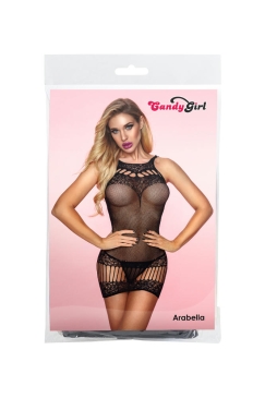 Candy Girl Arabella эротическое платье-сетка и стринги, OS (чёрный)
