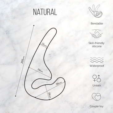 Lola Games Natural Seduction - Силиконовый безремневой страпон, 20.5х2.5 см (черный)