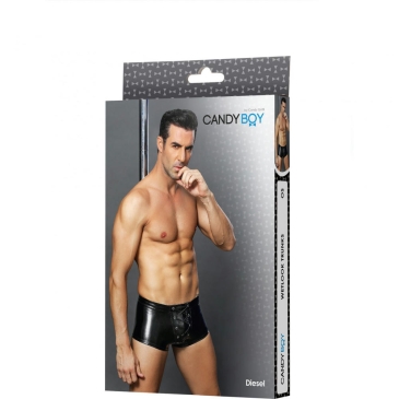 Candy Boy Diesel - Боксеры из wetlook со шнуровкой, One Size