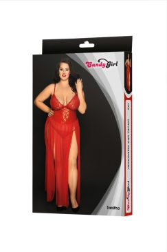 Candy Girl Tabitha эротическая комбинация в пол и стринги, 2XL (красный)