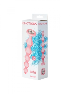 Lola Games Emotions Chummy Pink силиконовая анальная цепочка с стразом в основании, 16х3.5 см (розовый)