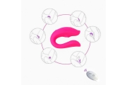 Вибратор для пар, с вакуумно-волновой стимуляцией клитора, ПДУ, USB, 10 режимов, розовый