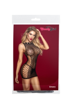 Candy Girl Emery - Платье-сетка и стринги, OS (черный)