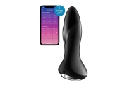 Satisfyer Rotator Plug 1+ анальная пробка с вибрацией, ротацией и управлением с телефона, 12.8х3.8 см (чёрный)