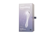 Satisfyer Dazzling Crystal 1 - Двусторонний стеклянный фаллоимитатор, 18,5х3.5 см (прозрачный)