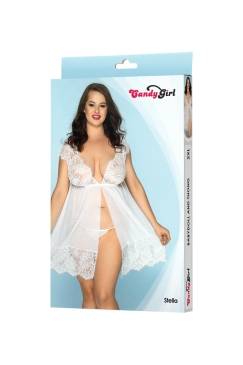 Candy Girl Stella беби-долл с кружевом и стринги, 2XL (белый)