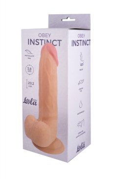 Lola Games Obey Instinct реалистичный фаллоимитатор с мошонкой и присоской, 20.1х3.8 см (телесный)