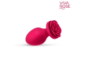 Viva Rose Toys - силиконовая анальная пробка с розой в основании, 7х3 см (розовый)