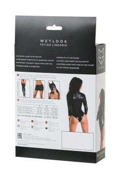 Erolanta Glossy Alessia Wetlook - боди на молнии, M