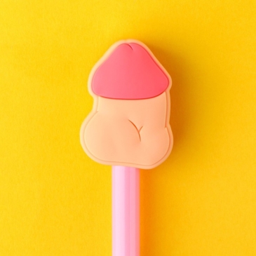 Ручка шариковая пластик с резиновым доп.элементом «Baby dick», синяя паста