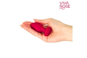 Viva Rose Toys - силиконовая анальная пробка с розой в основании, 7х3 см (розовый)