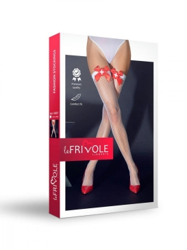 Le Frivole - Чулки медсестры в сеточку с бантиками (S/M)