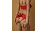 Трусики красные с доступом и бантом сзади (Easy to love) L/XL (46-48)