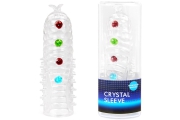 Erowoman-Eroman Crystal Sleeve - Закрытая стимулирующая насадка, 14х2.7 см