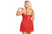 Комбинация и стринги SoftLine Collection Berta, красный, XXL