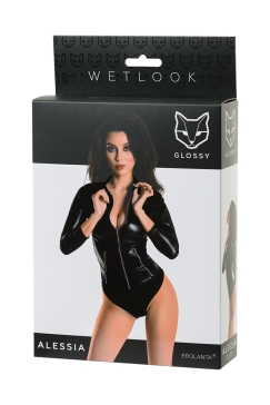 Erolanta Glossy Alessia Wetlook - боди на молнии, M