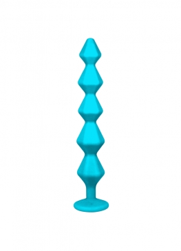 Lola Games Emotions Chummy Turquoise силиконовая анальная цепочка с стразом в основании, 16х3.5 см (бирюзовый)