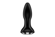 Анальная пробка с вибрацией и массажем бусинами Rotator Plug 2+ (black)