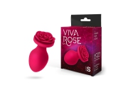 Viva Rose Toys - силиконовая анальная пробка с розой в основании, 7х3 см (розовый)