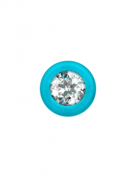 Lola Games Emotions Chummy Turquoise силиконовая анальная цепочка с стразом в основании, 16х3.5 см (бирюзовый)