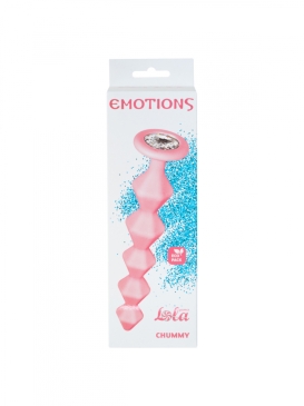 Lola Games Emotions Chummy Pink силиконовая анальная цепочка с стразом в основании, 16х3.5 см (розовый)